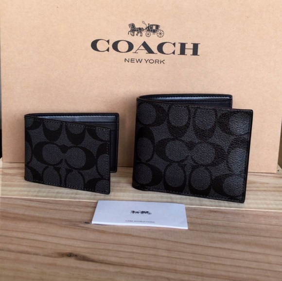 Coach Other - Coach Men Compact Id Wallet In Signature Canvas